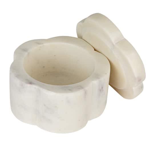 Hello Honey® Elegant White Marble Pinch Pot with Lid